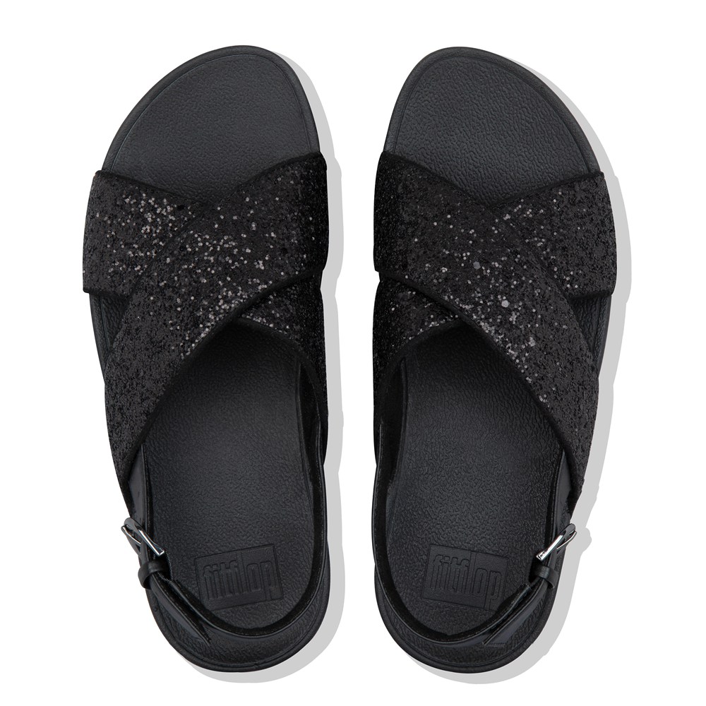 Fitflop Womens Sandals Black - Lulu Glitter Back-strap - HL4927503